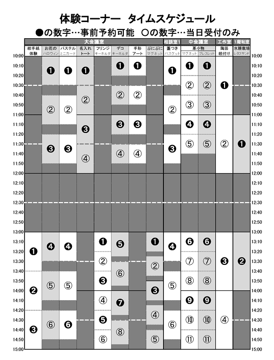 令和7年オータムフェスタ_体験コーナー内容一覧
